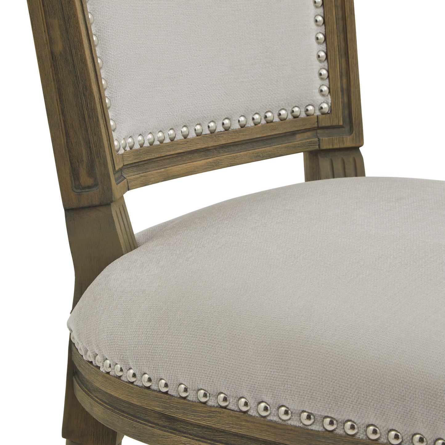 Silver Studded Grey Dining Chair