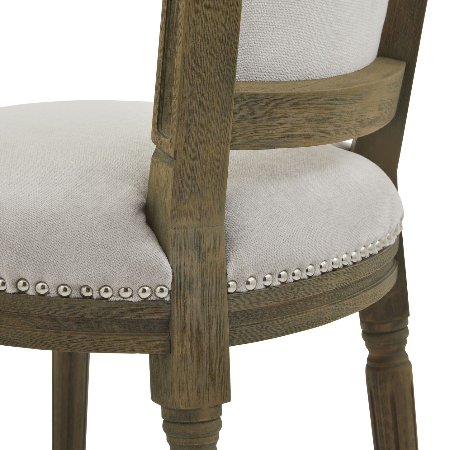 Silver Studded Grey Dining Chair