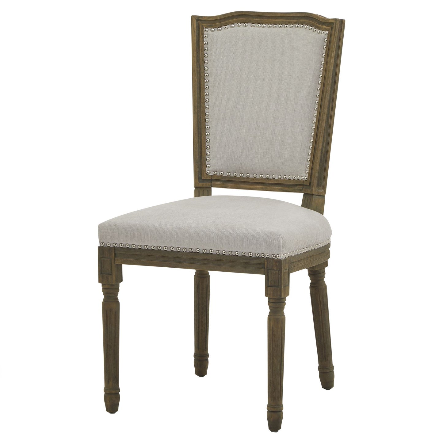 Silver Studded Grey Dining Chair